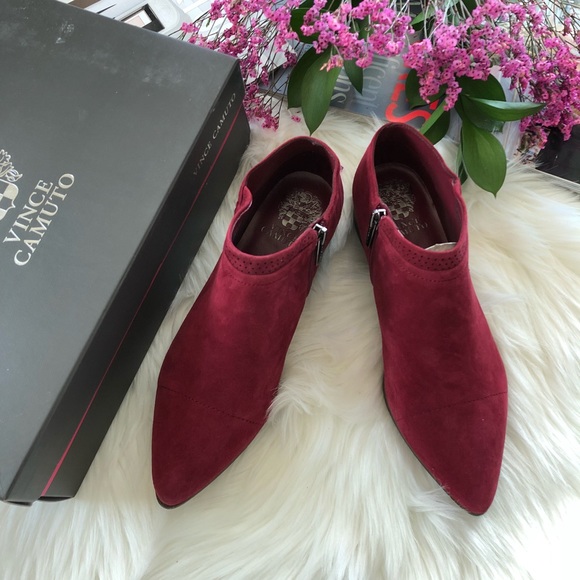 vince camuto jannie suede ankle bootie
